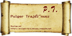 Pulger Trajánusz névjegykártya